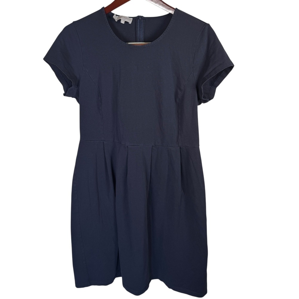 Hobbs London Navy Blue‎ Short Sleeve Knee Length Dress Womans Size 12 Preppy
